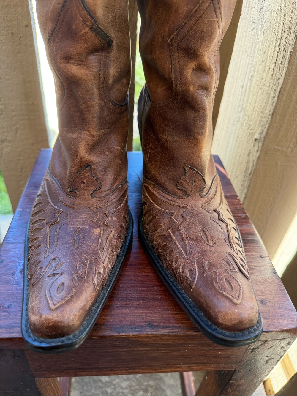 MIA Brown Leather Rockstar Western Heeled Boots - Picture 2 of 14